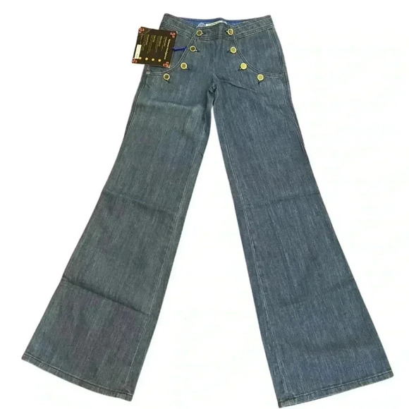 FORTUNE DENIM Women’s JEANS Size 24 BELL BOTTOM/WIDE LEG Boho Japane Denim - Picture 1 of 14